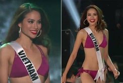 Clip: Phạm Hương trình diễn áo tắm tại Miss Universe