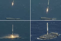 Tên lửa của SpaceX hạ cánh thành công xuống bệ nổi giữa biển