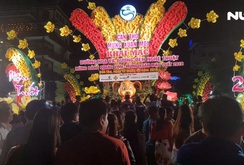 Hàng ngàn người thưởng ngoạn đường hoa nghệ thuật tại Cần Thơ