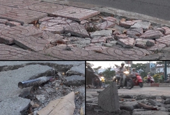 Phóng sự: Vỉa hè bong tróc, nham nhở, ai sửa?