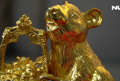 Tượng chuột mạ vàng đón Tết Canh Tý 2020