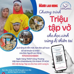 Báo Người Lao Động phát động chương trình “Triệu tập vở cho học sinh vùng bị thiên tai”