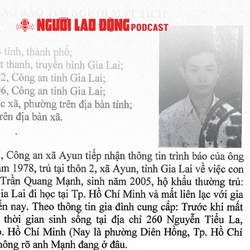 Tìm kiếm nam sinh viên mất liên lạc gần 1 tháng