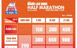 Giải half-marathon "Tự hào Tổ quốc tôi 2024": 100 vé đầu tiên có chủ