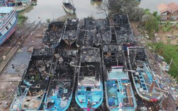 11 tàu cá cháy tại Bình Thuận chờ tính toán thiệt hại