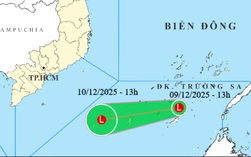 Áp thấp hình thành ở Nam Biển Đông, vùng biển Khánh Hòa - Cà Mau gió mạnh, sóng cao