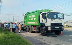 Vĩnh Long: 2 người chết thảm vì ôtô tông vào xe chở rác đang dừng lề phải