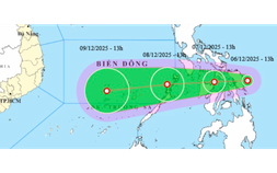 Áp thấp nhiệt đới giật cấp 8 sắp vào Biển Đông