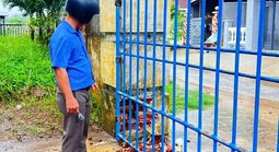 Sét đánh vỡ cổng trường học ở Quảng Ngãi