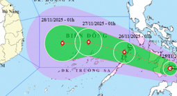 Áp thấp nhiệt đới sau khi vào Biển Đông khả năng mạnh lên thành bão, hướng vào Nam Trung Bộ