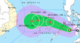 Áp thấp nhiệt đới di chuyển nhanh hơn, sắp mạnh thành bão giật tới cấp 12, hướng vào đâu?