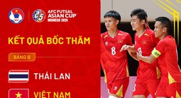 Futsal Việt Nam cùng bảng đương kim Á quân Thái Lan tại VCK châu Á
