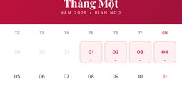 Bộ Nội vụ thông báo về lịch nghỉ Tết Dương lịch 4 ngày liên tục