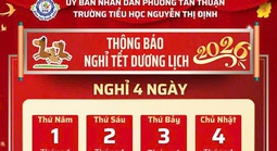 Nhiều trường học ở TPHCM cho học sinh nghỉ Tết Dương lịch 4 ngày