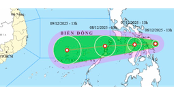Áp thấp nhiệt đới giật cấp 8 sắp vào Biển Đông
