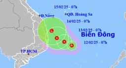 Áp thấp nhiệt đới đang hướng vào vùng biển Bình Định-Ninh Thuận