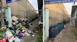 Rác thải sinh hoạt chất đống, bốc mùi hôi thối nhiều ngày ở Bình Dương: Do bàn giao công việc!