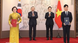 Tổng Bí thư Tô Lâm chứng kiến Lễ trao các văn kiện hợp tác Việt Nam - Hàn Quốc
