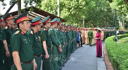 1.000 cán bộ, chiến sĩ làm nhiệm vụ diễu binh, diễu hành tham quan Khu Di tích Chủ tịch Hồ Chí Minh