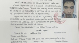 Công an đang tung lực lượng truy bắt bị can La Hoàng Hôn