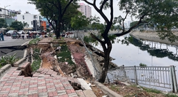 TP HCM: Hình ảnh đáng sợ khi kênh Tàu Hủ "nuốt" mặt đường