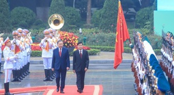 Tổng Bí thư Tô Lâm chủ trì Lễ đón Tổng Bí thư, Chủ tịch nước Lào Thongloun Sisoulith