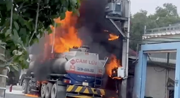 Cháy xe bồn chở xăng dầu ở TPHCM