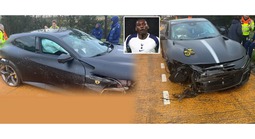 Tiền đạo Tottenham tai nạn xe hơi, chiếc Ferrari biến dạng