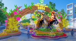 Lộ diện linh vật tại đường hoa nghệ thuật Cần Thơ đón Tết Bính Ngọ