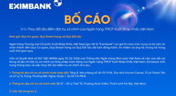 Eximbank thay đổi địa điểm đặt trụ sở chính, từ TPHCM ra Hà Nội 