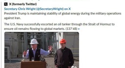 Bộ trưởng Năng lượng Mỹ thông tin sai về tình hình eo biển Hormuz