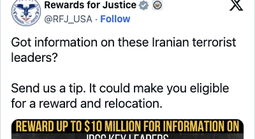 Mỹ treo thưởng lớn tìm thông tin giới lãnh đạo cấp cao Iran