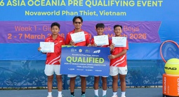 Tay vợt 14 tuổi TP HCM giúp tuyển quần vợt nam vô địch giải ITF trên sân nhà