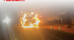 Cháy xe khách giường nằm, 46 người thoát nạn trong gang tấc