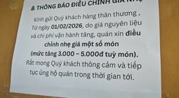 Hàng quán ở TPHCM tăng giá sau Tết