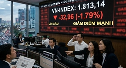 VN-Index lại rơi tự do gần 33 điểm