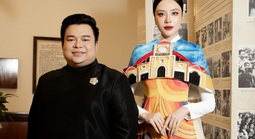 Hoa hậu Tô Diệp Hà ấn tượng với áo dài "chợ Bến Thành"