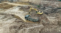 Bên trong đại công trường thi công hồ điều hoà rộng hơn 36 ha