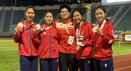 Vượt nhà vô địch SEA Games, Phùng Thị Huệ giành HCV điền kinh tại Singapore Open