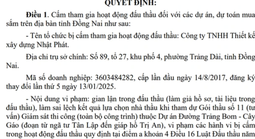 Đồng Nai: Cấm một công ty tham gia đấu thầu dự án