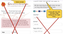 Cảnh báo chiêu lừa "phạt nguội 50.000 VND" qua website giả dịch vụ công