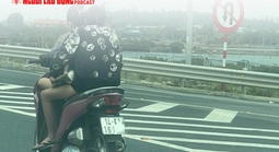 Xử phạt thiếu nữ phóng xe máy ngược chiều ở làn 100 km/giờ trên cao tốc