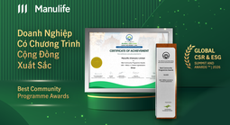 Manulife Việt Nam nhận giải thưởng quốc tế về hoạt động cộng đồng