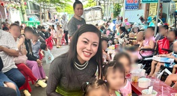 Hoa hậu Dạ Minh Châu gây xúc động khi diện áo dài hát phục vụ các bệnh nhi ung thư
