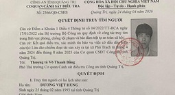Công an tỉnh Quảng Trị truy tìm người đàn ông có tên Dương Việt Hùng
