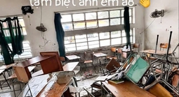 Buổi học cuối, nhóm học sinh lớp 9 ném bàn ghế, sách vở giữa lớp gây xôn xao