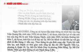 Tìm kiếm nam sinh viên mất liên lạc gần 1 tháng