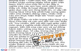 Tranh luận về việc tặng quà nhân Ngày Nhà giáo Việt Nam