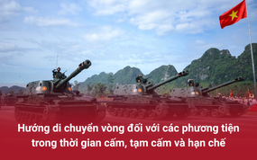Hướng di chuyển vòng trong thời gian cấm, tạm cấm đường phục vụ diễu binh, diễu hành