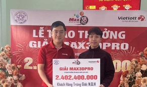 Người chơi tại Lạng Sơn lộ mặt nhận giải đặc biệt vé số Vietlott Max 3D Pro